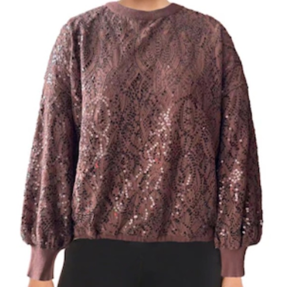 NWT - Badgley Mischa Sequin Top = SZ S - Picture 1 of 8